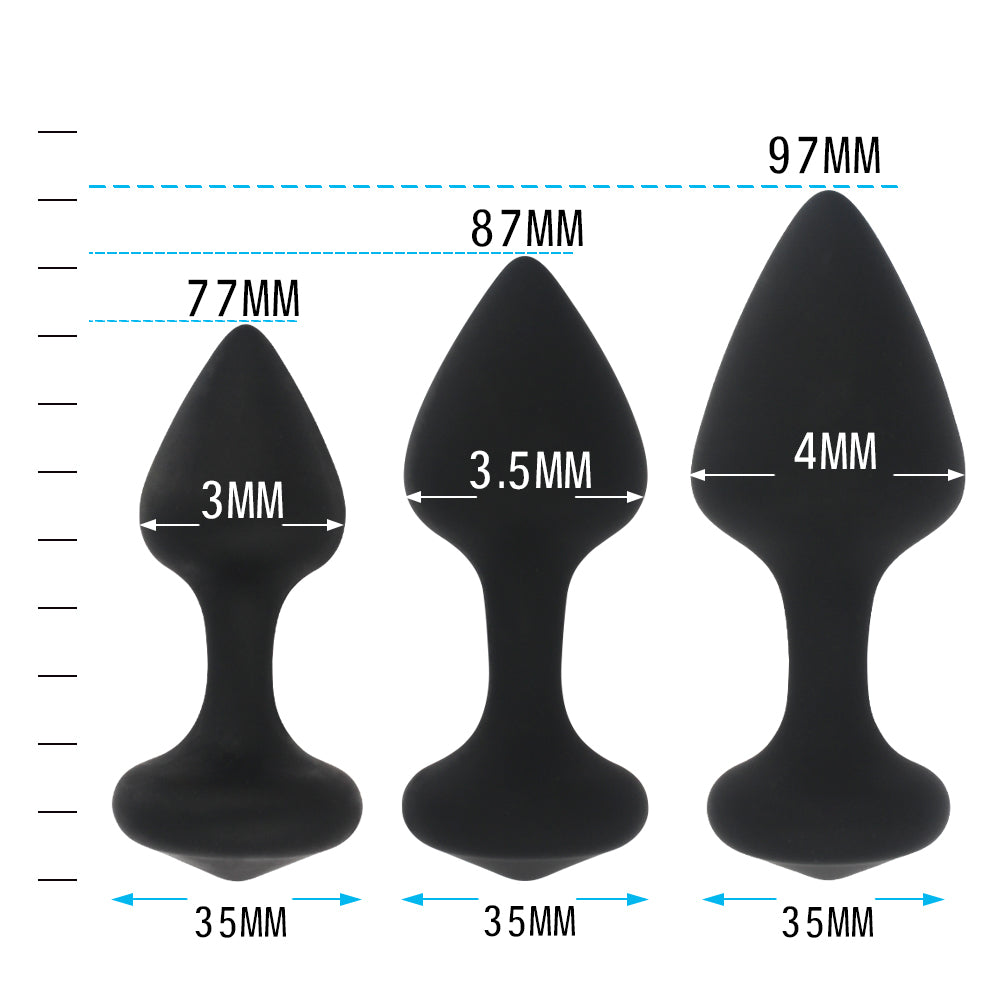 Silicone Anal Trainer Kit in Black