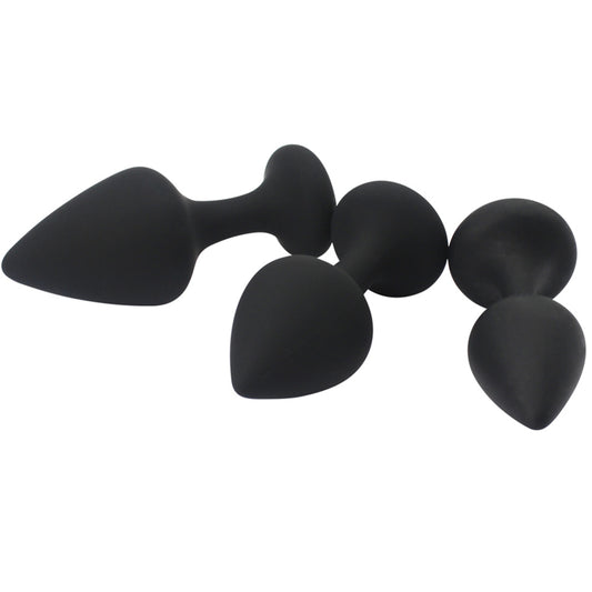 Silicone Anal Trainer Kit in Black