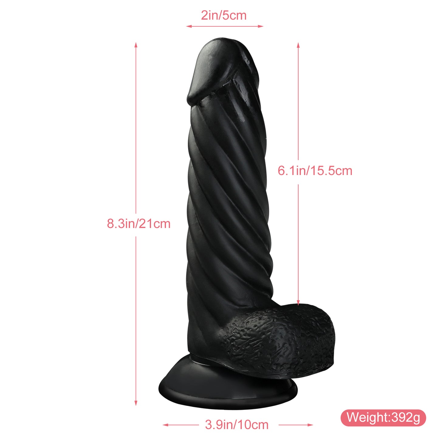8 inch fat boy black dildo