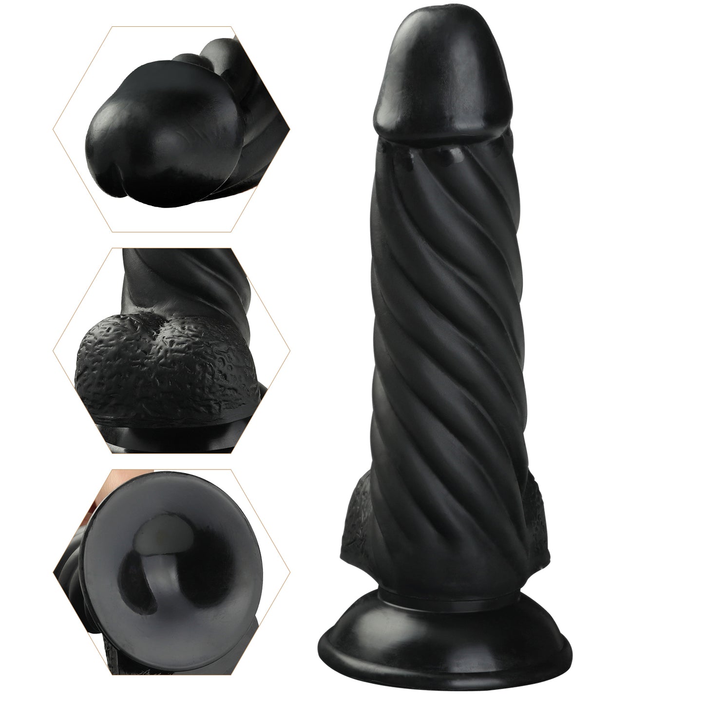 8 inch fat boy black dildo