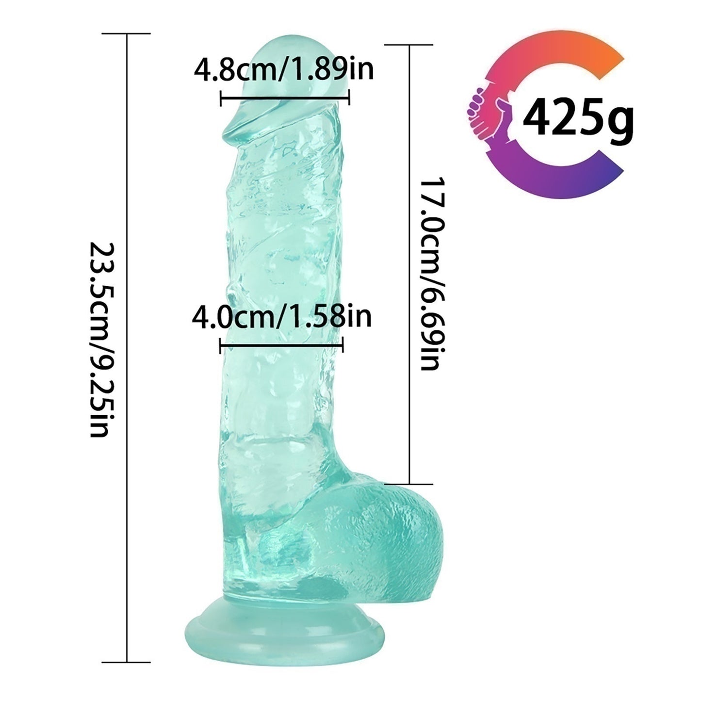 Thrusting Dildo Massage Stick for Women with Handfree Waterproof Suction Cup Base Dildo Personal Relax Toys Anal Big for Flexible Anal Adullt Anal Dildo for Lesbian Vaginal Play Sex Toys