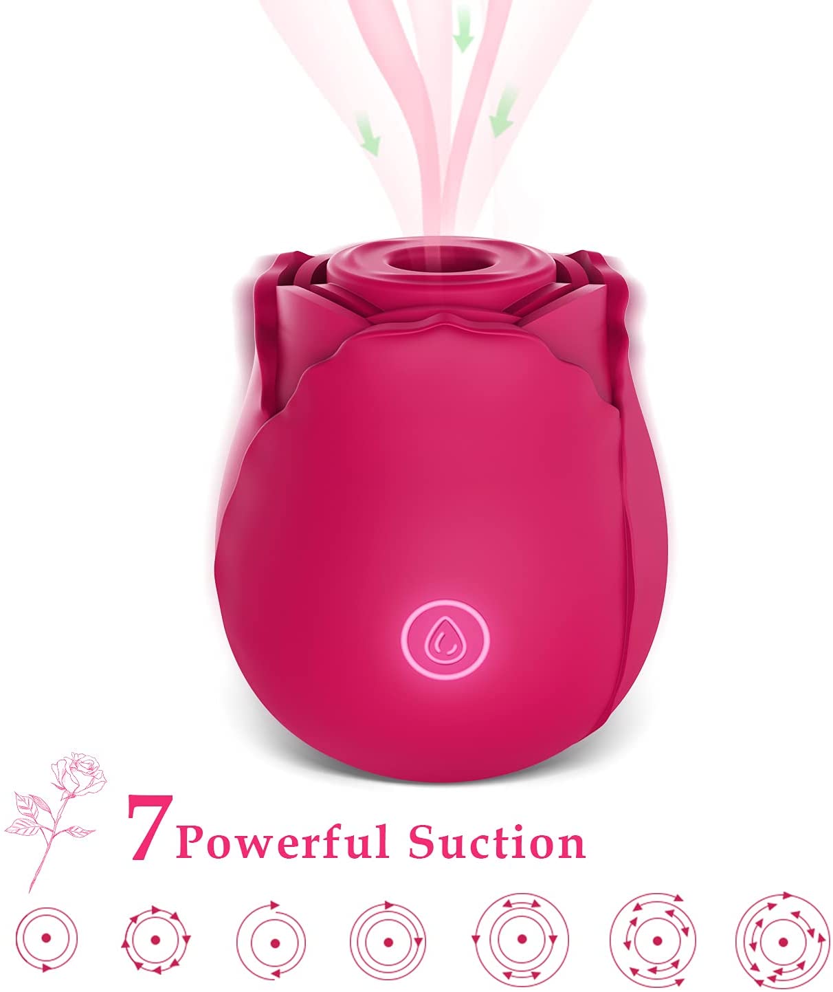 Sucking Vibrator for Women Rechargeable Clit Sucker Nipple Stimulator with 7 Intense Suction Sex Toys for Adult Women,Red