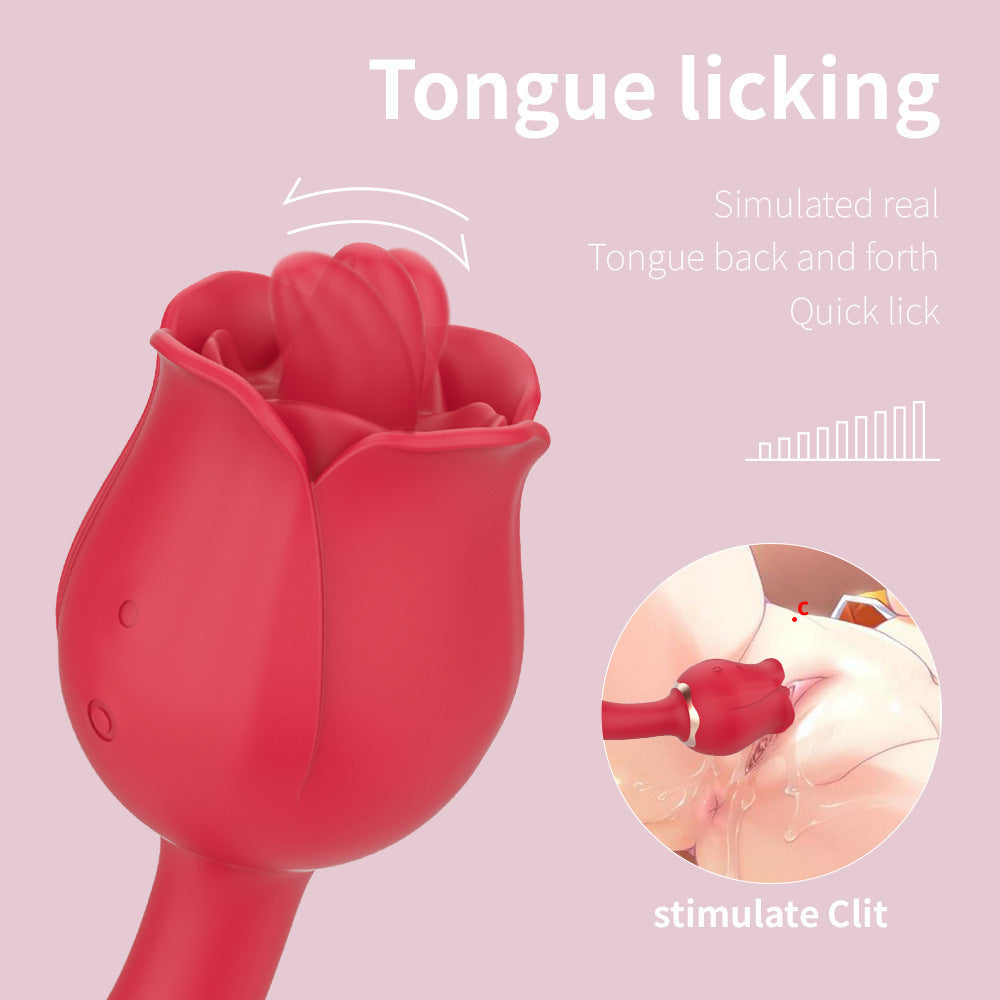Rose flower vibrator with handle