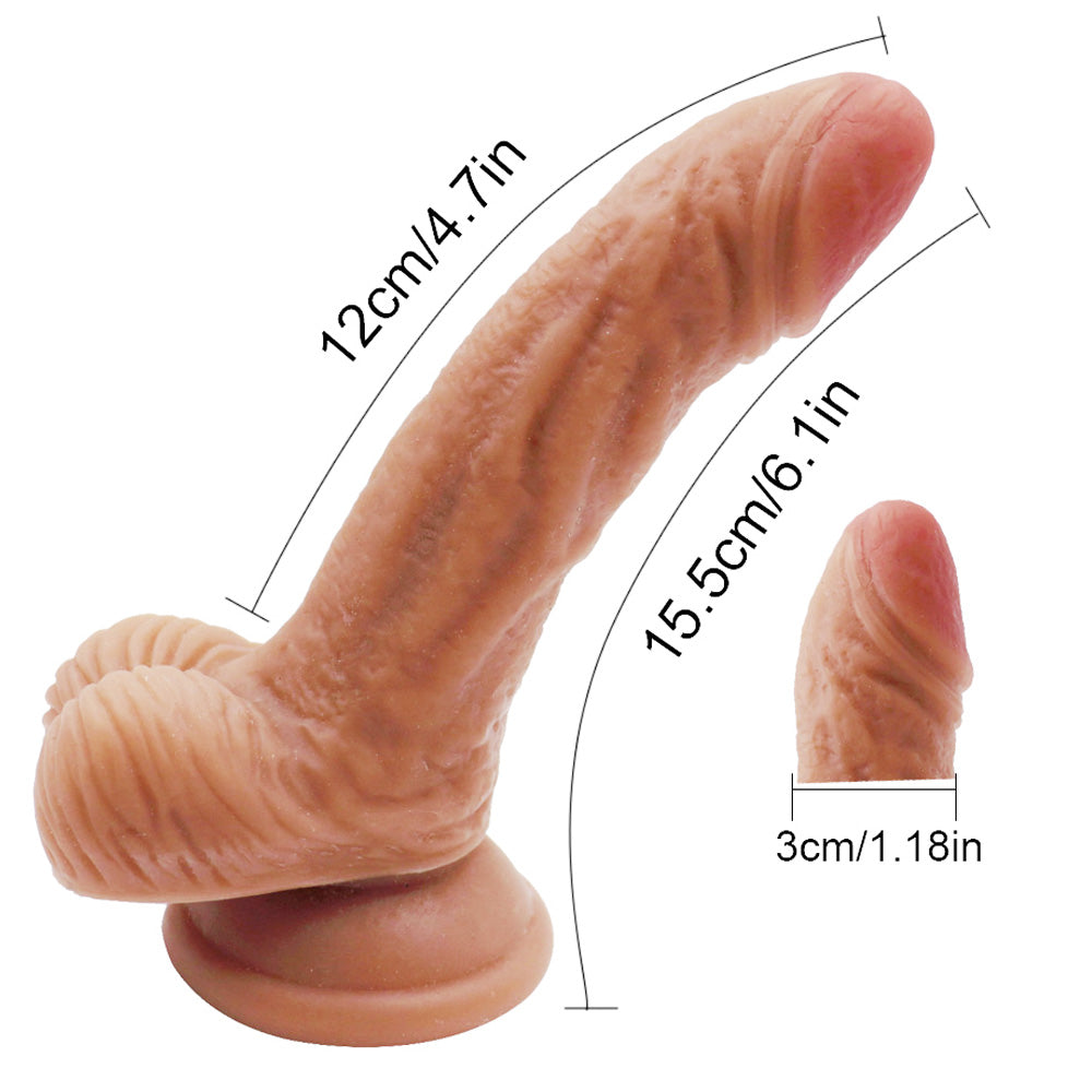 6 inch Waterproof Dildo - Brown