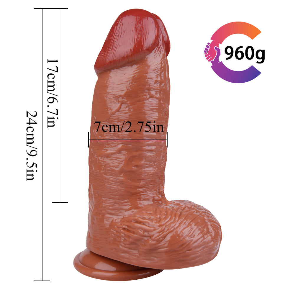 9 Inch Crystal Flexible Dildo