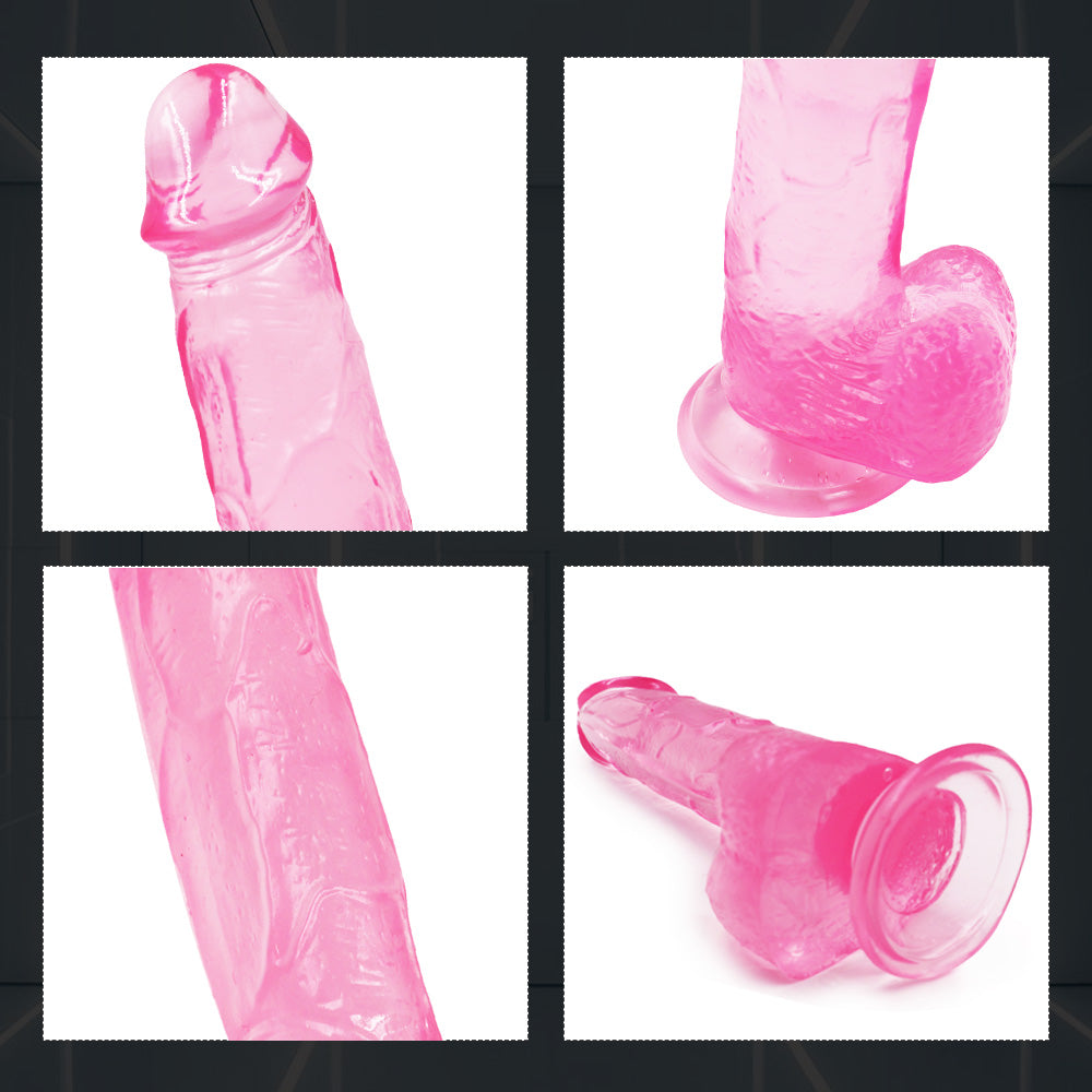 Dildo with Suction Cup 7 inch Dildo Realistic Thrusting Handsfree Massage Tools Dildos Soft Flexible Magic Wand for Women Female Couples