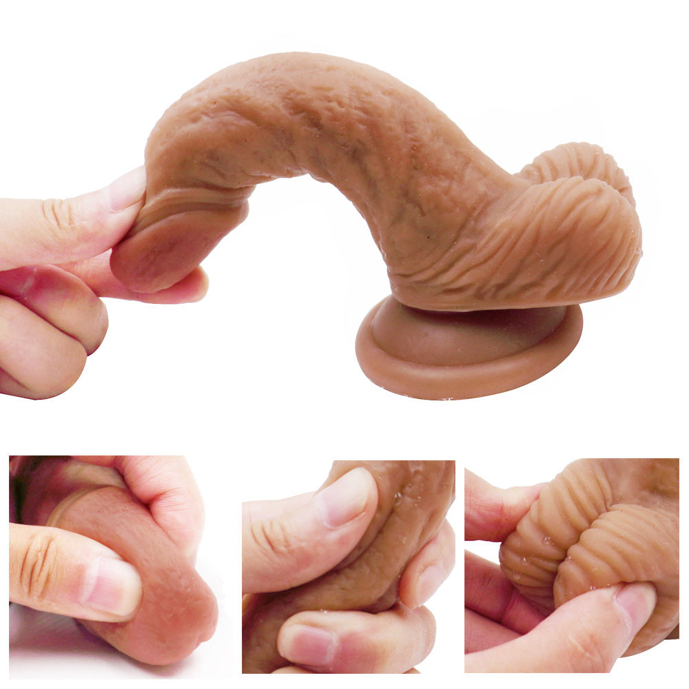 6 inch Waterproof Dildo - Brown