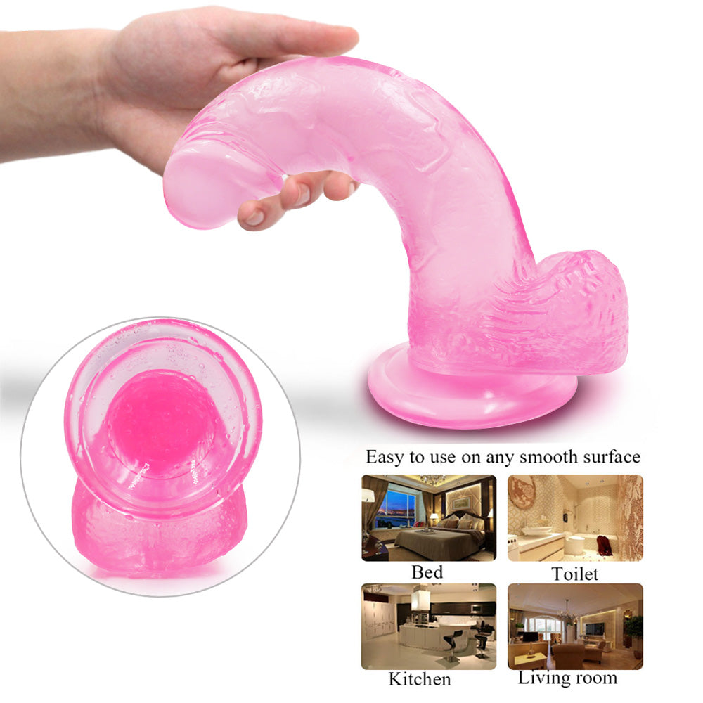 Dildo with Suction Cup 7 inch Dildo Realistic Thrusting Handsfree Massage Tools Dildos Soft Flexible Magic Wand for Women Female Couples