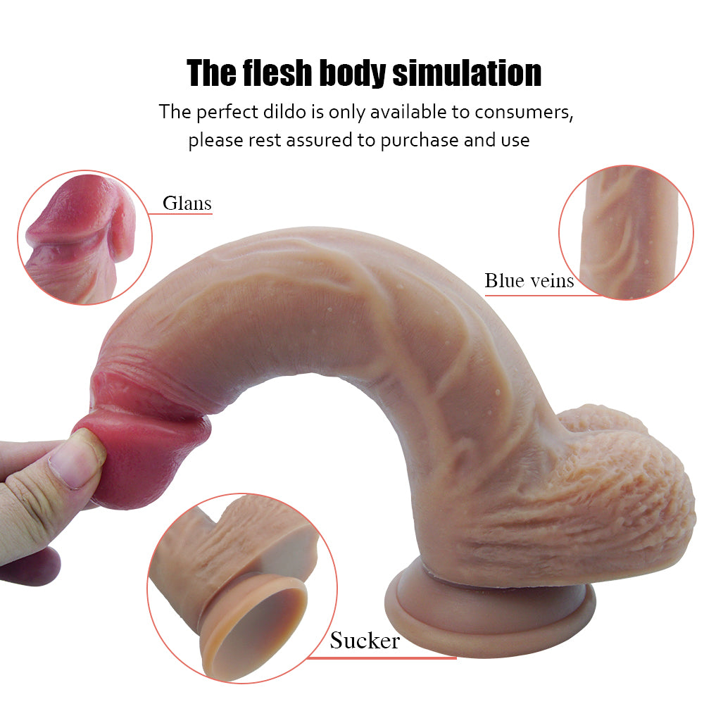 8 Inch Curved Suction Cup Dildo - Ultra Real Feel
