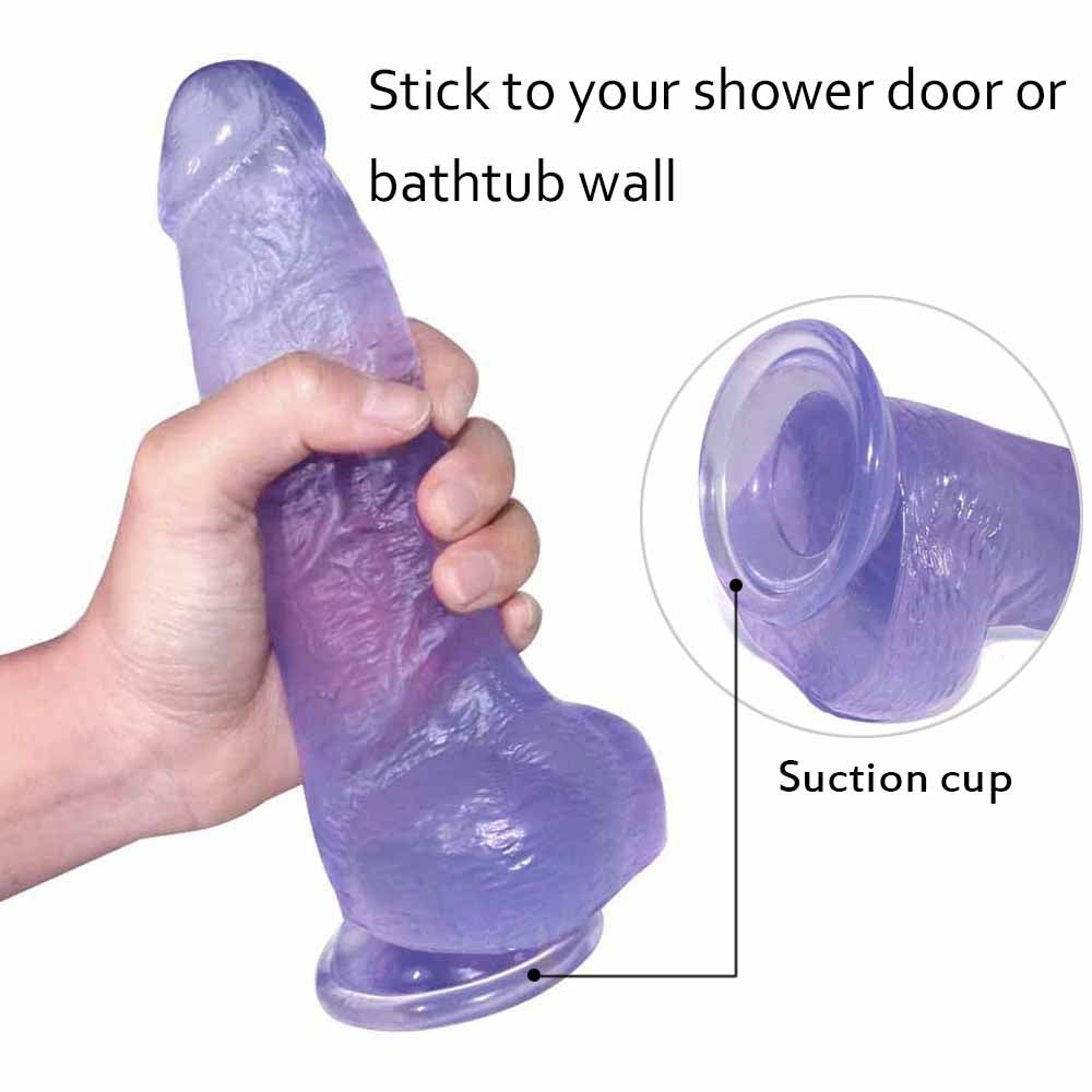 PVC 8 Inch G-Spot Dildo With Balls