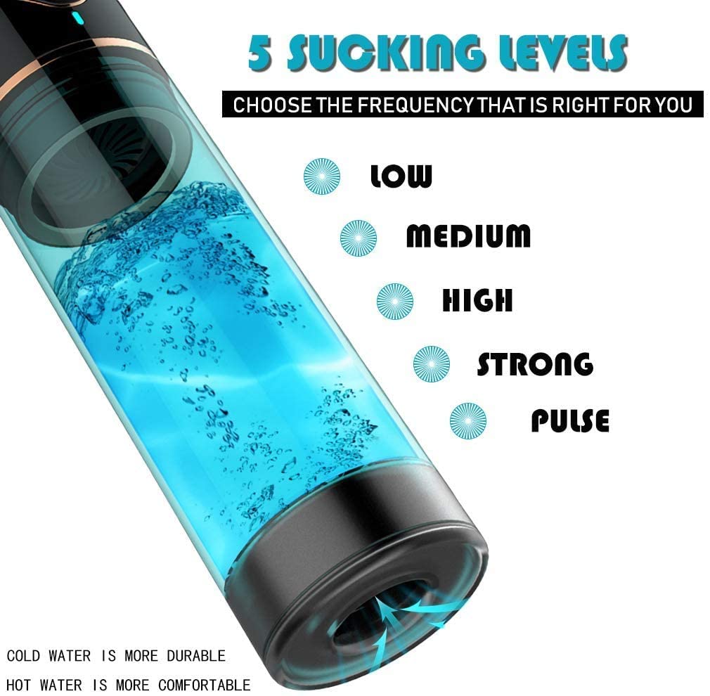 Electric Penis Pumps for Men Enlargement Extension Vacuum Suction Cups Water Bath Exercise Massager Delay Training Time Vacuum Extender Growth Device