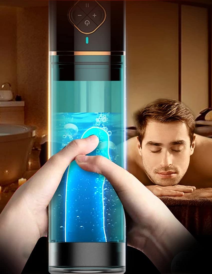Electric Penis Pumps for Men Enlargement Extension Vacuum Suction Cups Water Bath Exercise Massager Delay Training Time Vacuum Extender Growth Device