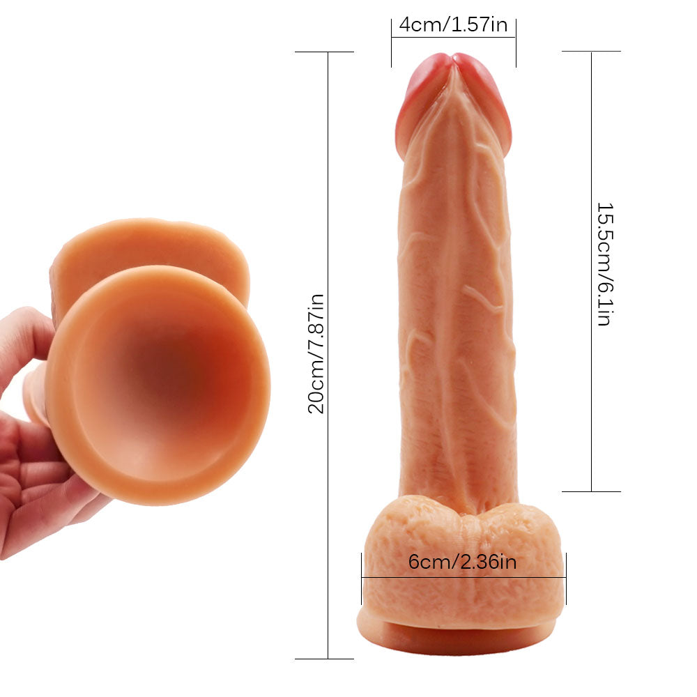 Dildo with Suction Cup 7 inch Dildo Realistic Thrusting Handsfree Massage Tools Dildos Soft Flexible Magic Wand for Women Female Couples