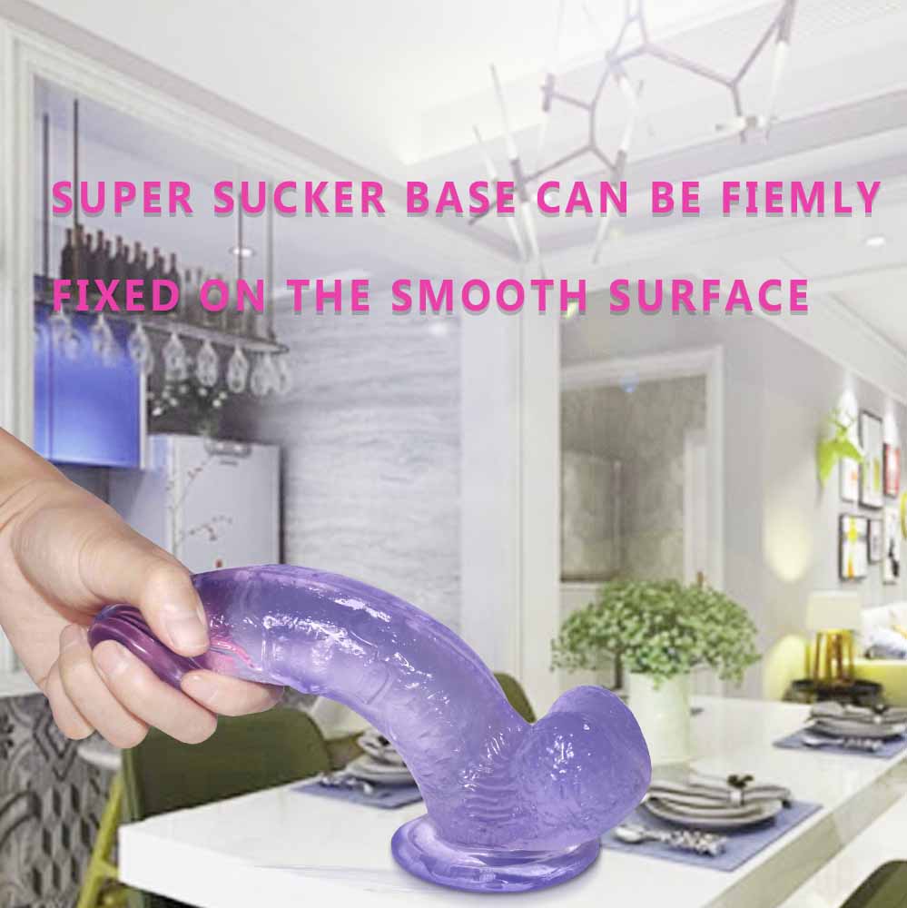 Dildo with Suction Cup 7 inch Dildo Realistic Thrusting Handsfree Massage Tools Dildos Soft Flexible Magic Wand for Women Female Couples