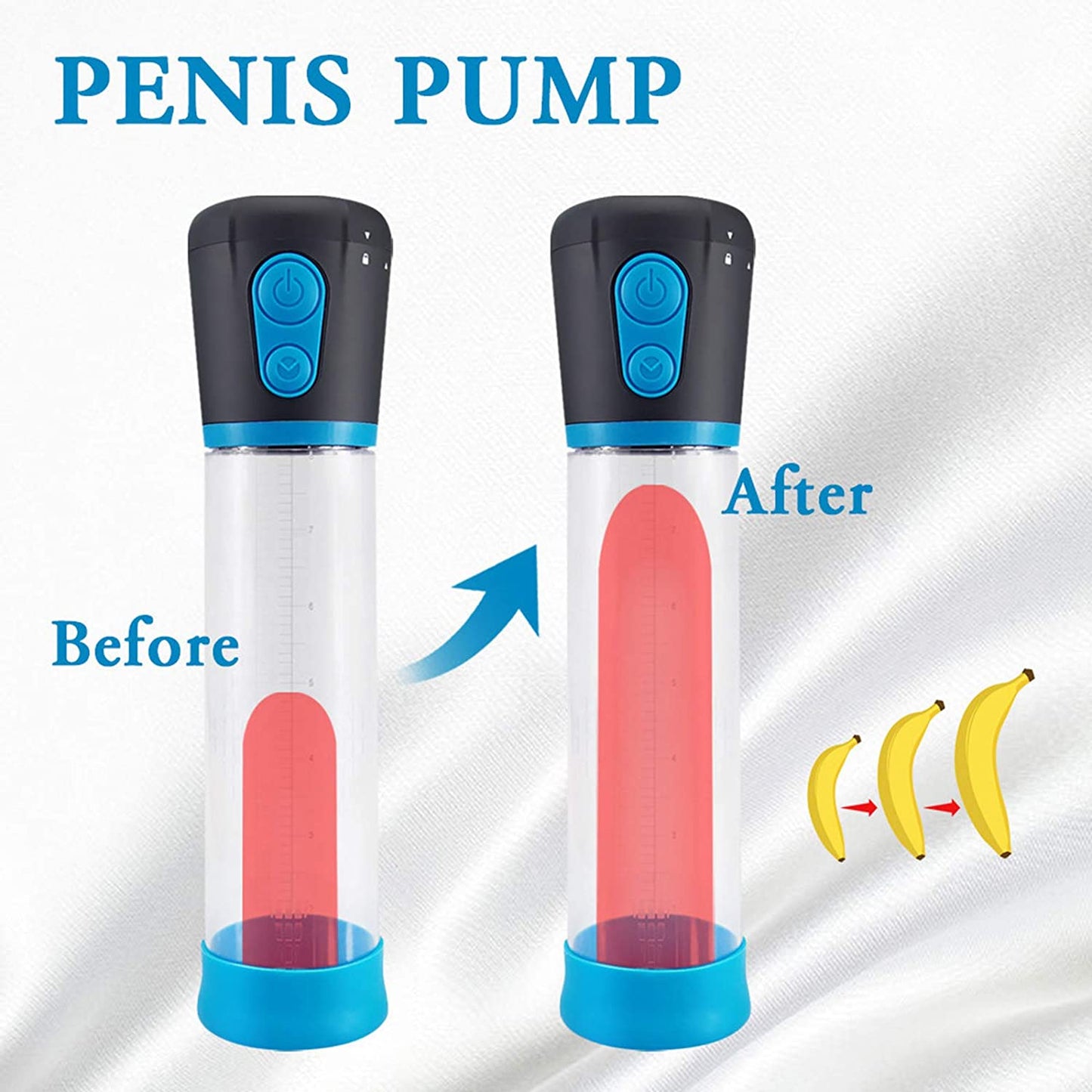Men's Electric Penis Pump Vacuums Enlargement Pump Improve Erectile Dysfunction Penis Water Pump Increase Size and Prolong Exercise time for Men Sex toys
