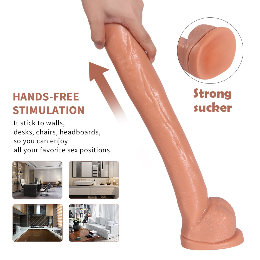 Extra Long 15 Inch Realistic G-Spot Dildo