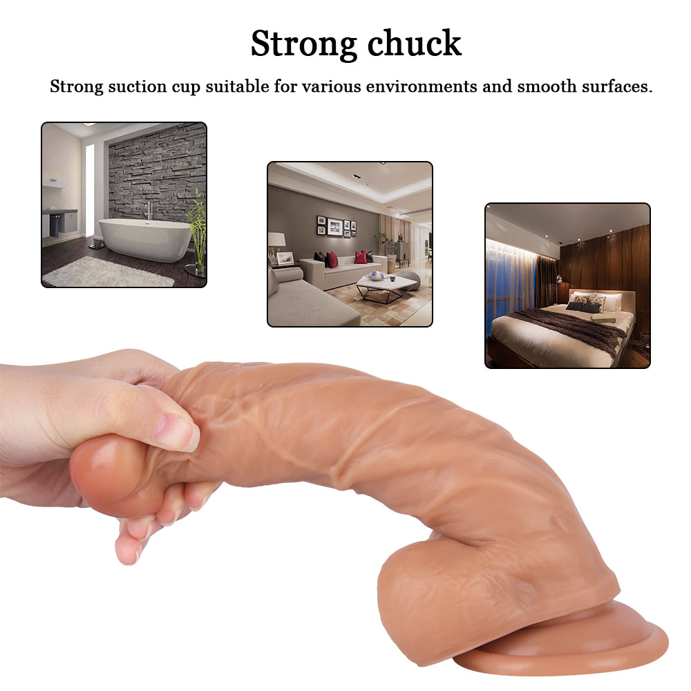 Realistic 7 Inch flesh Cock With Balls
