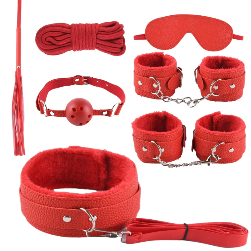 7 PCS SM Bundled Sex Toy Cosplay PU Plush Suit