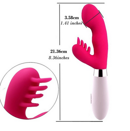 Pink Rabbit Vibrator with White Handle