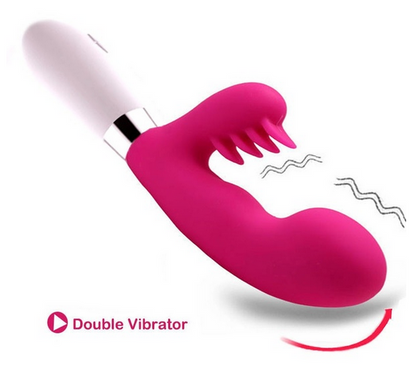 Pink Rabbit Vibrator with White Handle