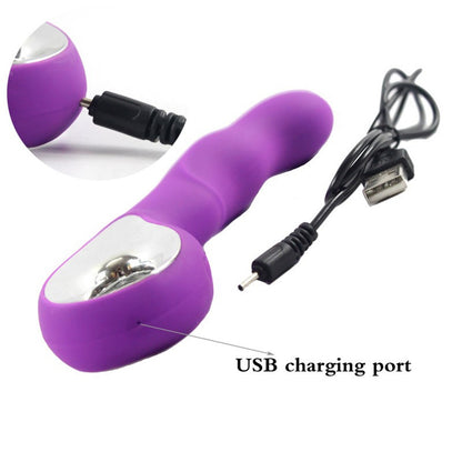 Purple Wave-Profile Rechargeable Vibrator