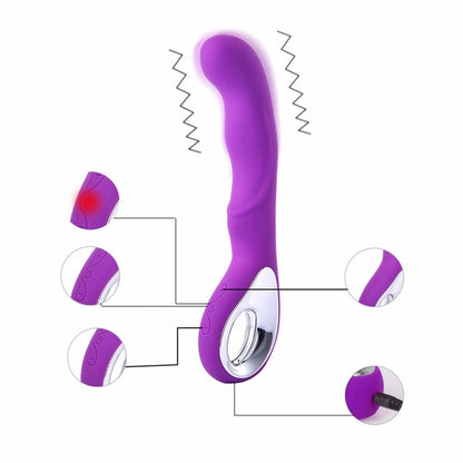 Purple Wave-Profile Rechargeable Vibrator