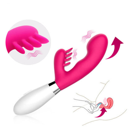 Pink Rabbit Vibrator with White Handle