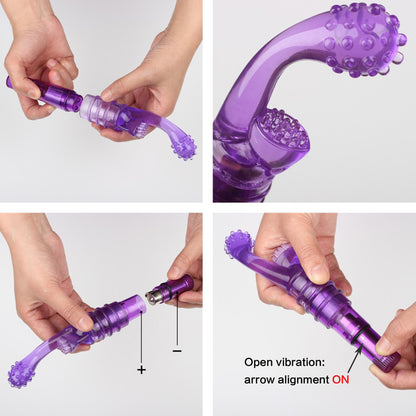 Purple Curved Rabbit Vibrator