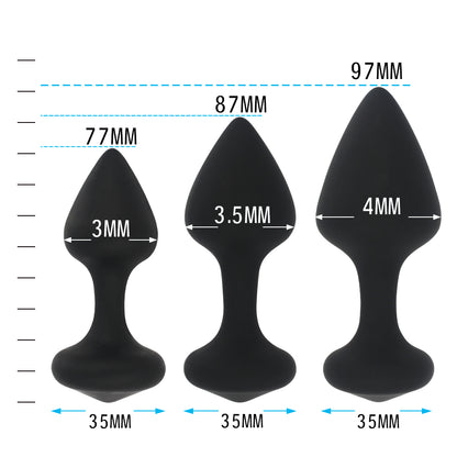 Silicone Anal Trainer Kit in Black