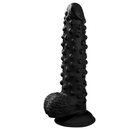 Black Textured PVC Dildo