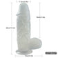 8 Inch Suction Base Dildo in Clear