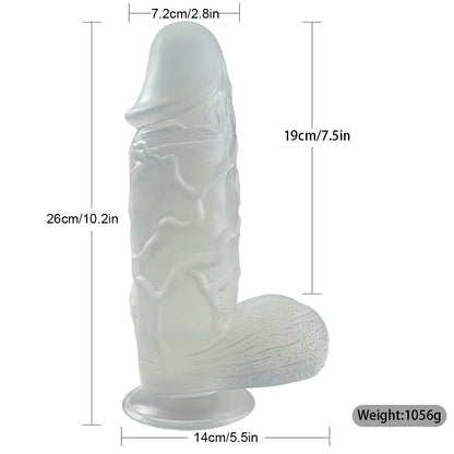 8 Inch Clear Suction Base Dildo