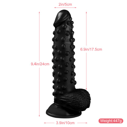 Black Textured PVC Dildo
