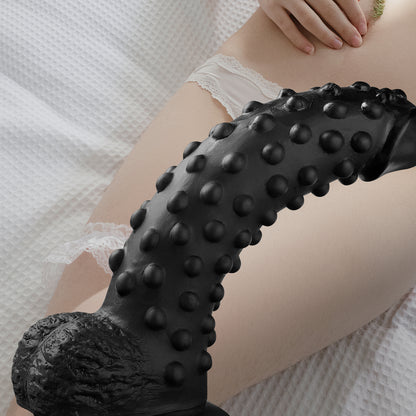 Black Textured PVC Dildo