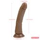 8 Inch Silicone Brown Suction Cup Dildo