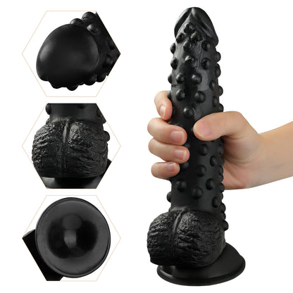 Black Textured PVC Dildo
