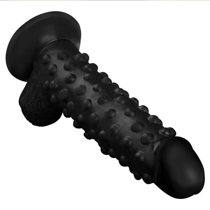 Black Textured PVC Dildo