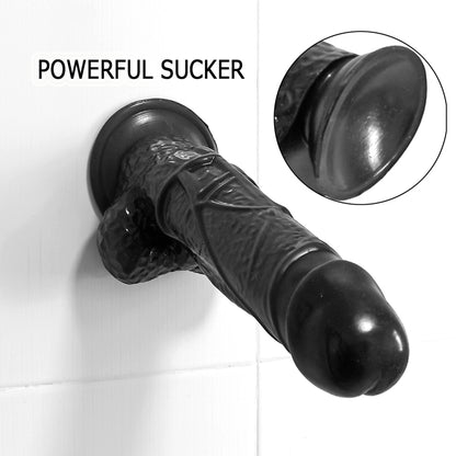 11 Inch Black Realistic Dildo