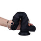 Black Rippled Silicone G-Spot Dildo With Balls