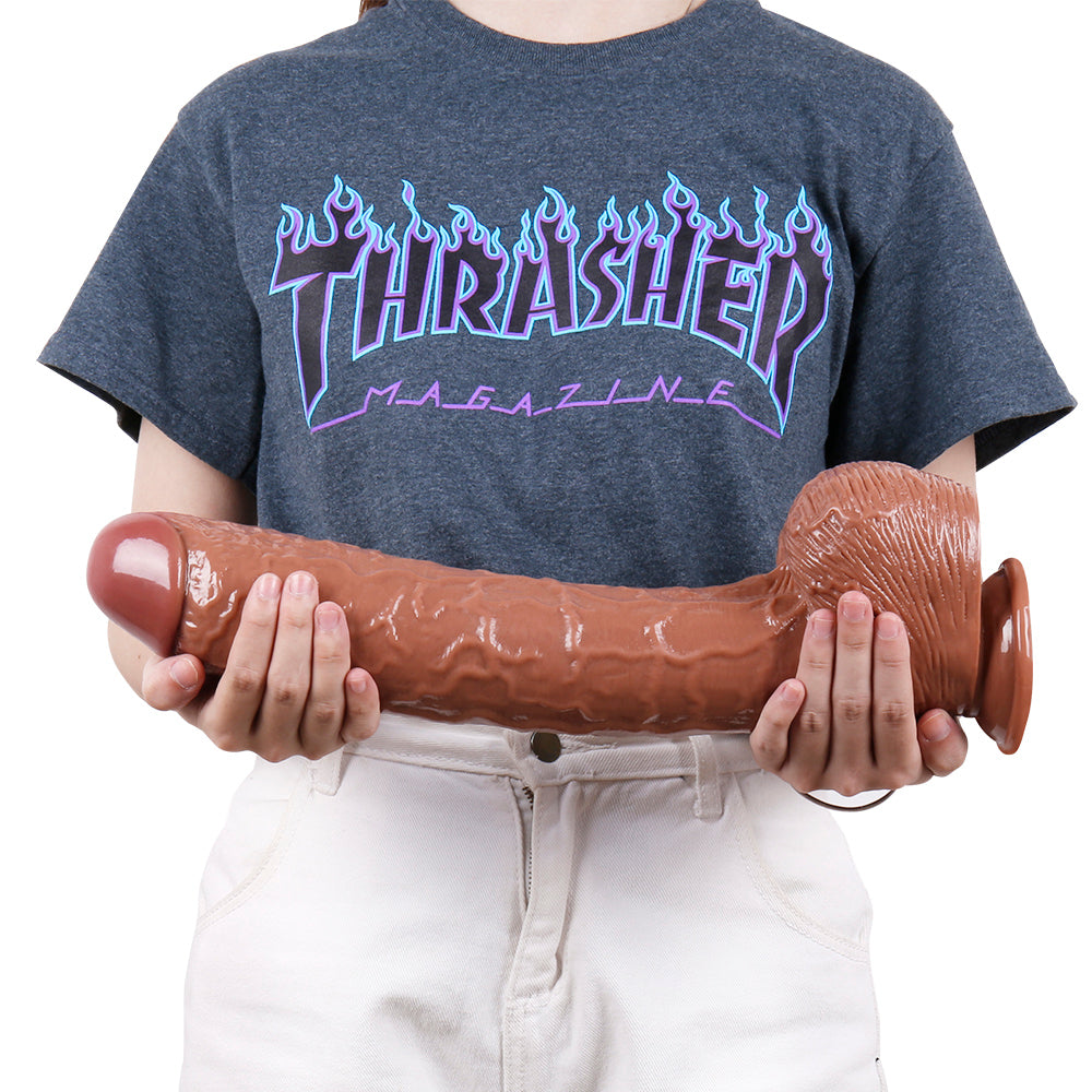 Realistic 16" Big Boy Dildo with Balls