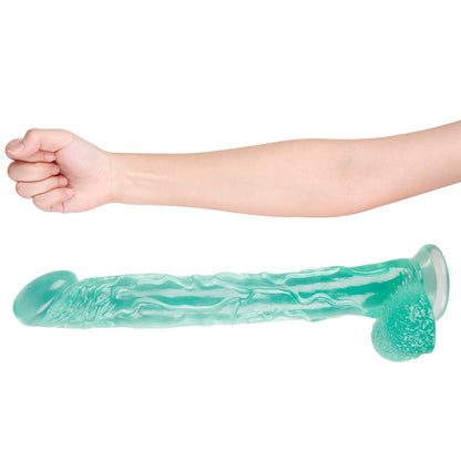 16 Inch Curved Green Dildo