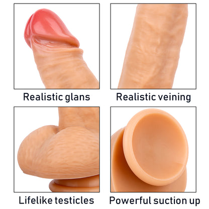 7 Inch Silicone Dildo with Sculpted Base