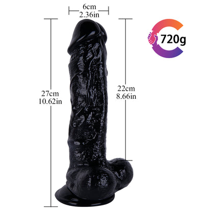 10 Inch Soft Black Dildo