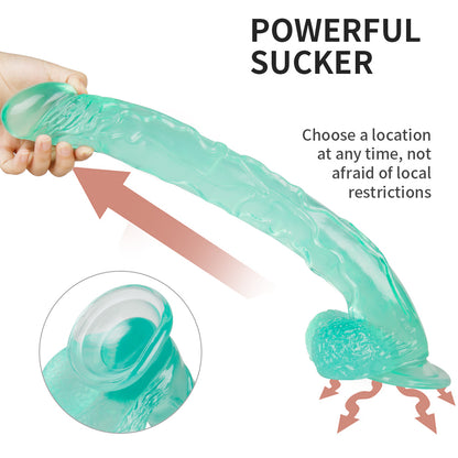 16 Inch Curved Green Dildo