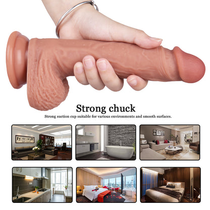 8 Inch Veined Silicone Dildo