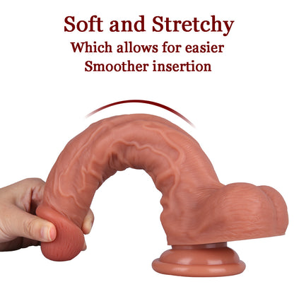 10 Inch Textured Dildo in Flesh Tone