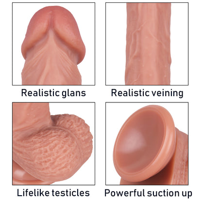 8 Inch Veined Silicone Dildo