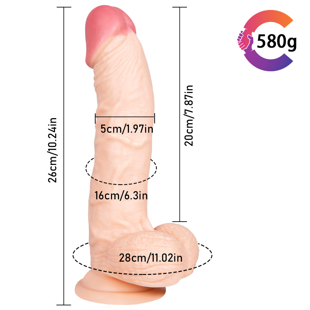 10 Inch Stick Dildo With Balls