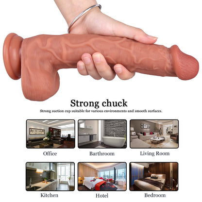 10 Inch Textured Dildo in Flesh Tone