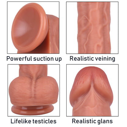 10 Inch Textured Dildo in Flesh Tone